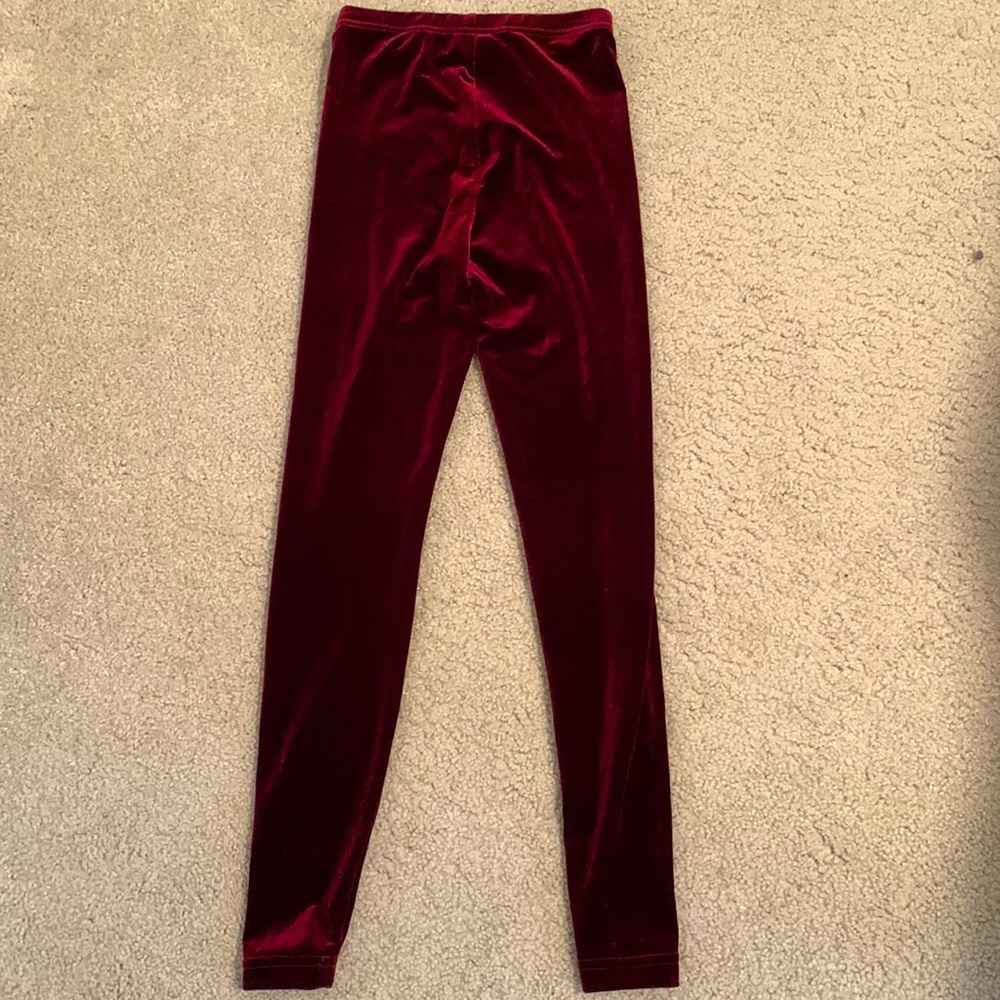 Gorgeous red velvet leggings